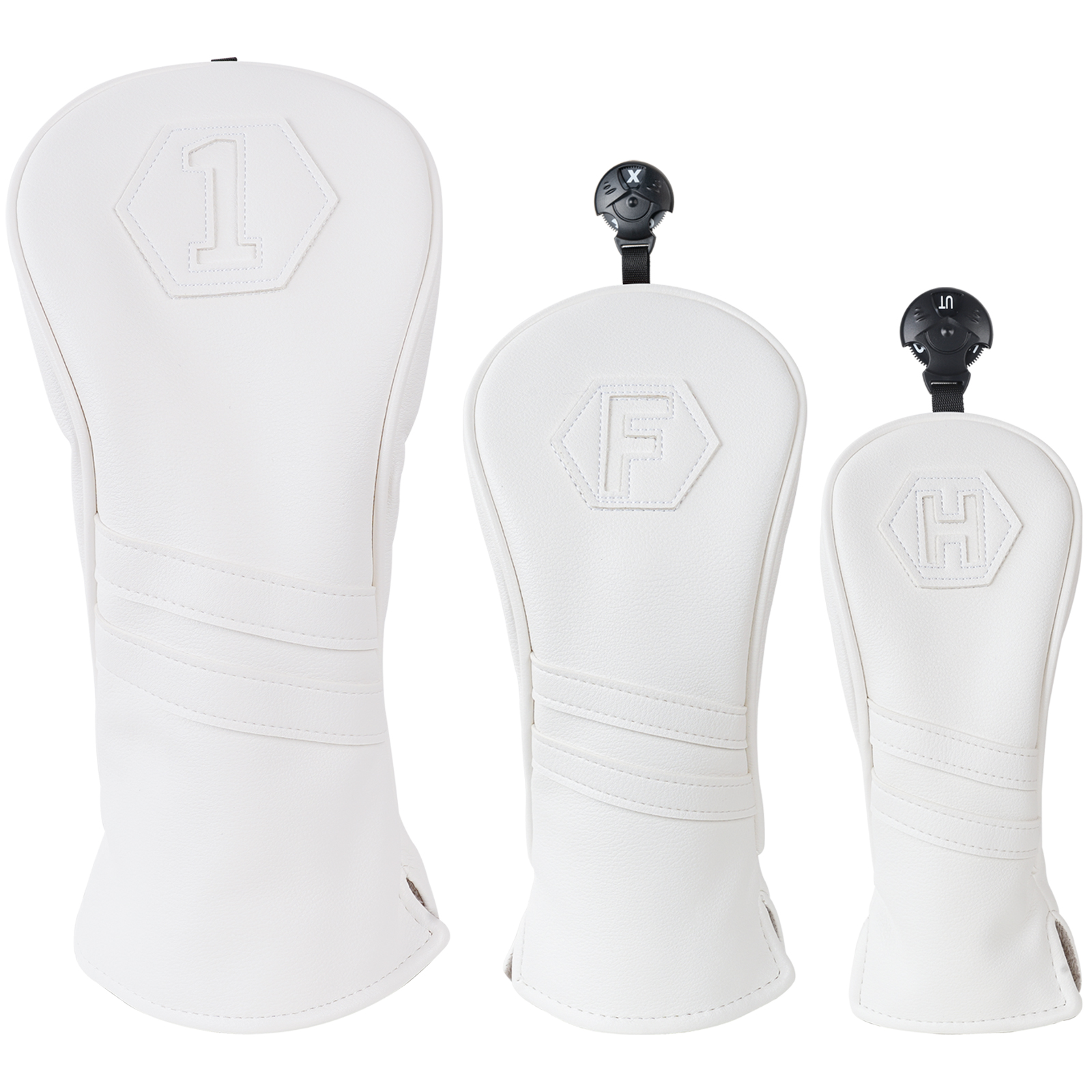 Plain White Driver Head Cover Set