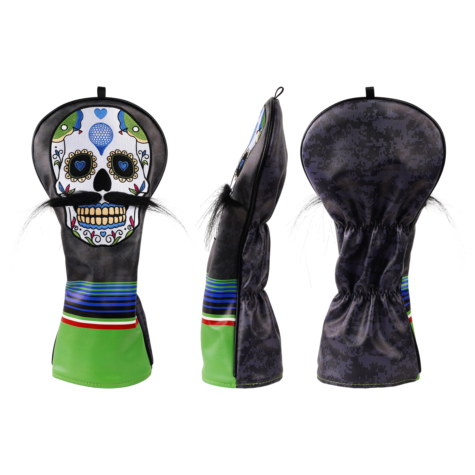 Black Skull Beard Driver Head Cover