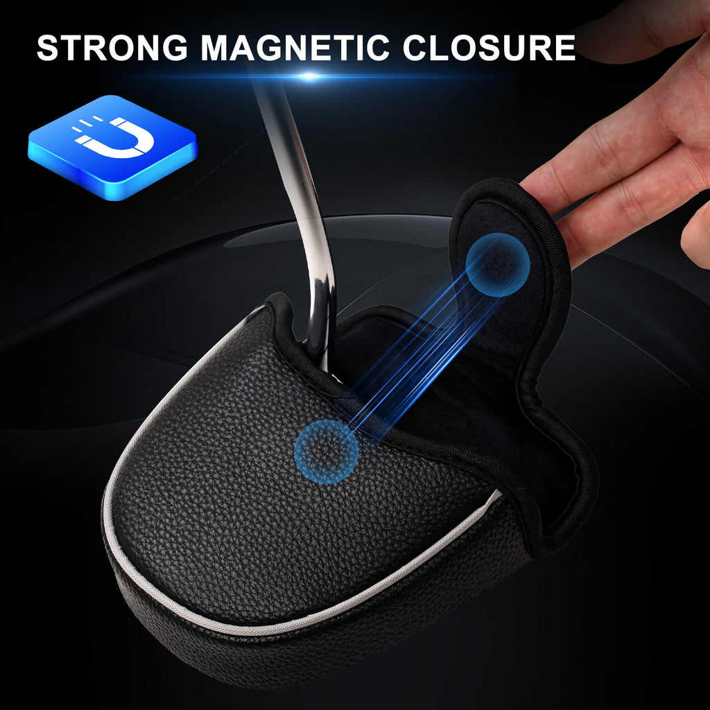 Black Litchi Mallet Putter Head Cover