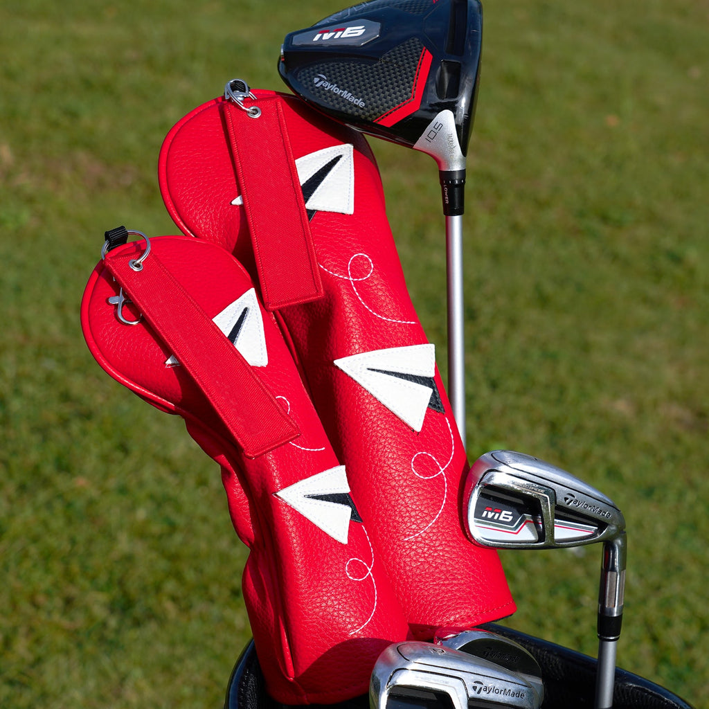 Red White Airplane Driver Head Cover Set