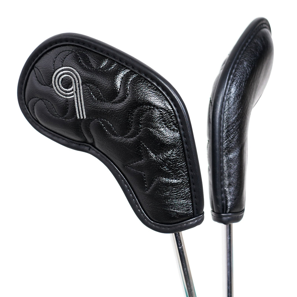 Black Star Embroidery Velcro Iron Headcover Set 10pcs