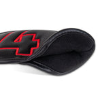 10pcs Red Numbers Black Leather Iron Headcovers with Magnetic Closure
