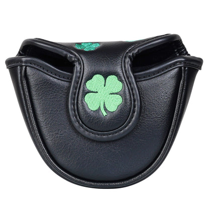 Black Green Luck Leaf Mallet Putter Head Cover