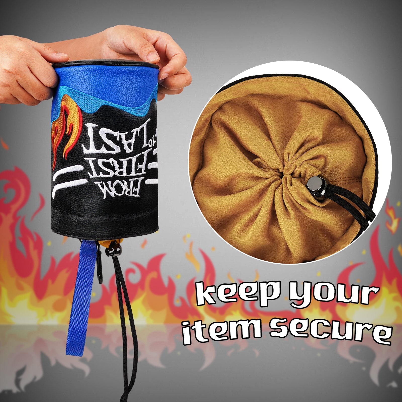 Rock Flame Golf Valuables Pouch with Drawstrings