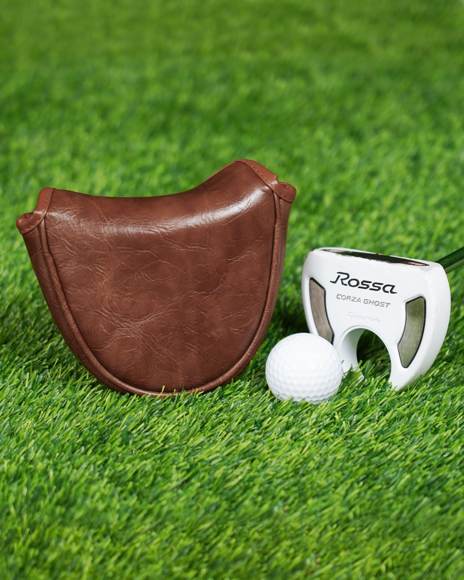 Brown PU Retro Putter Golf Headcover