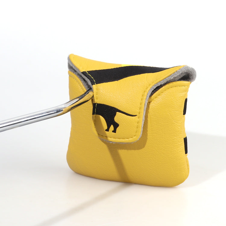 Yellow Black Dog Square Putter Head Cover