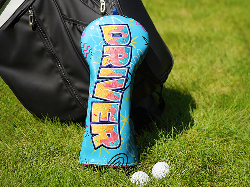 Blue PU Donut Driver Golf Headcover