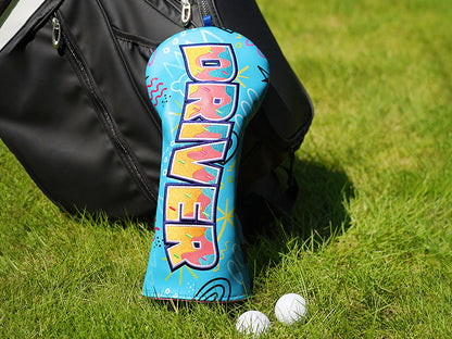 Blue PU Donut Driver Golf Headcover