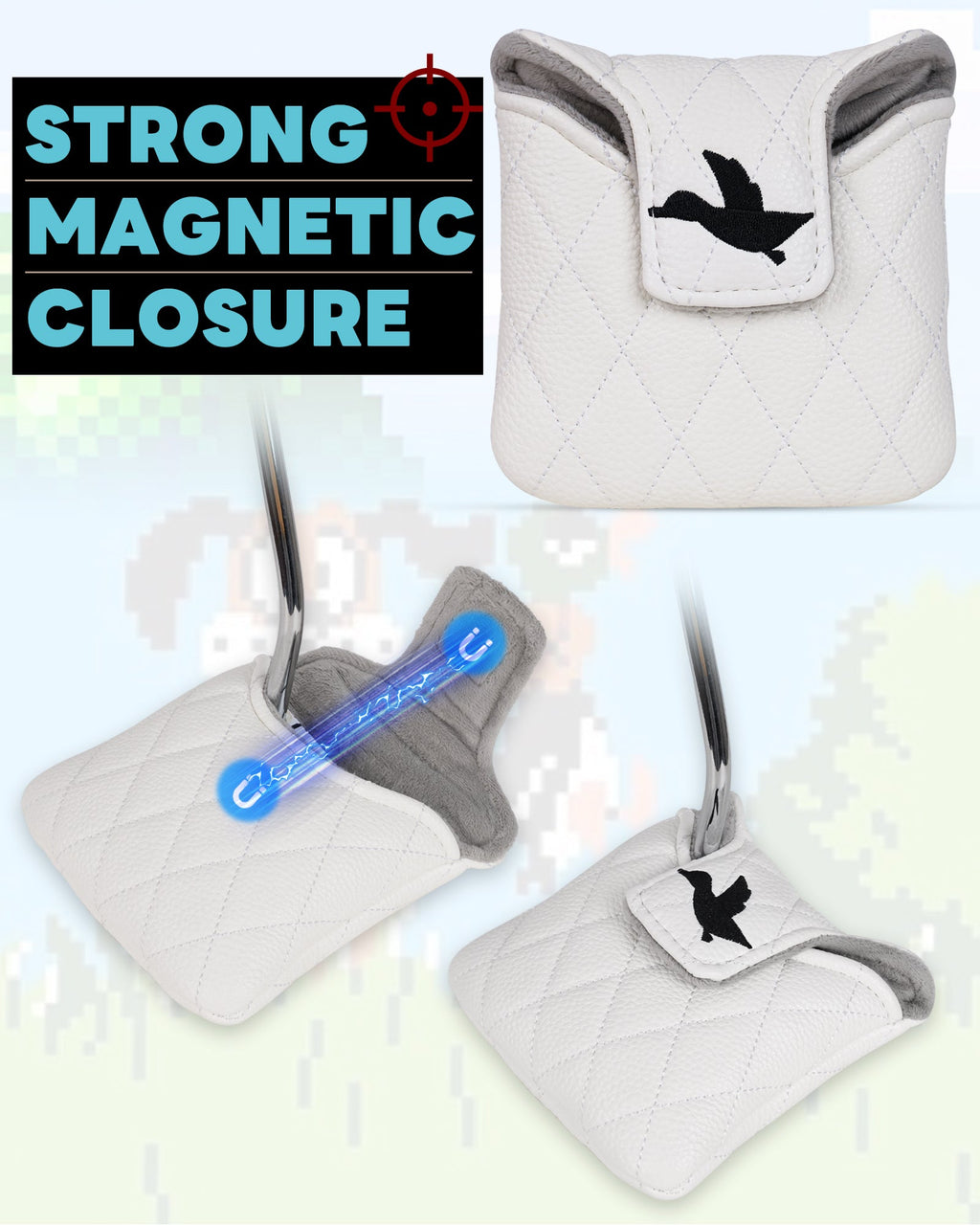 White Birdie Hunter Square Putter Covers