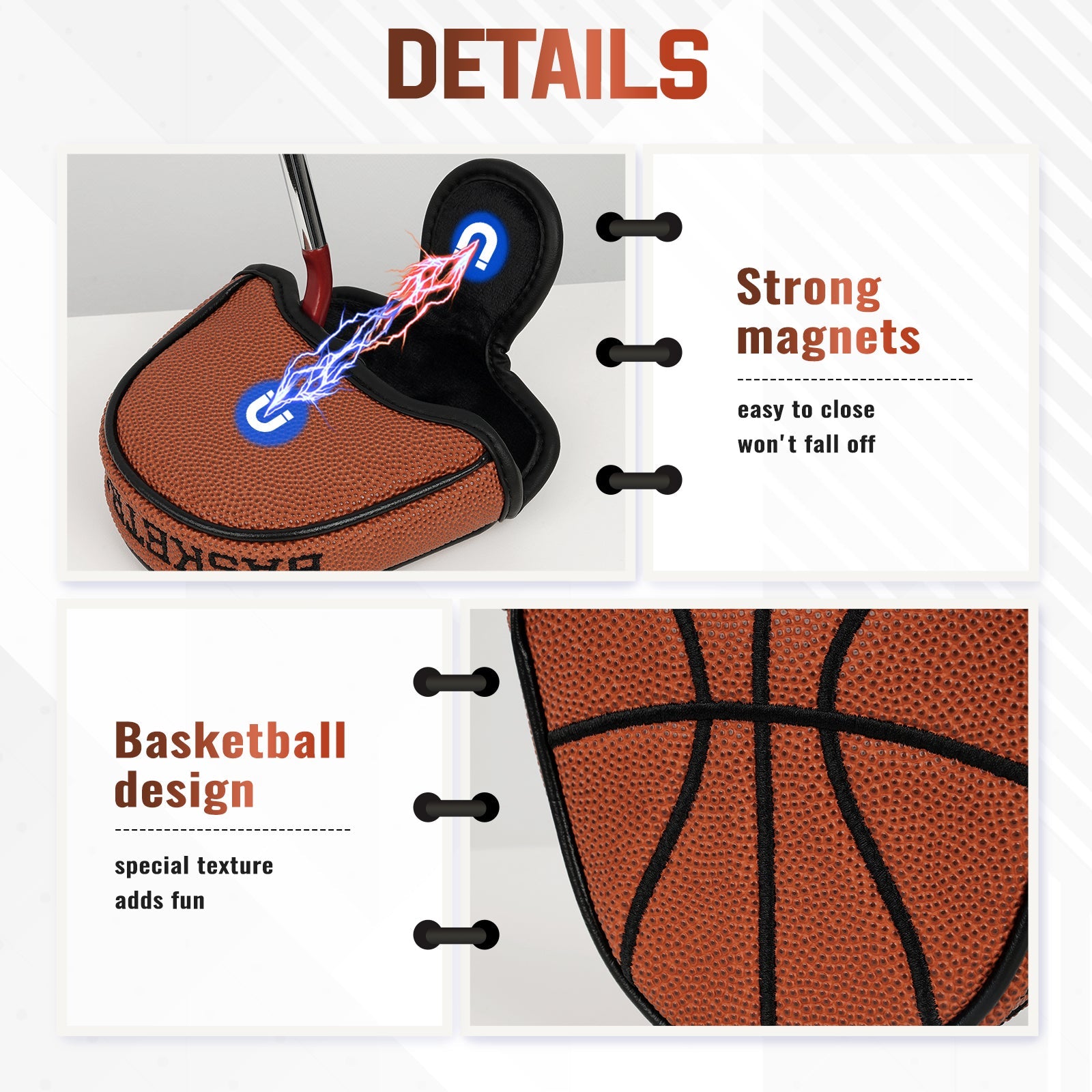 Basketball Mallet Putter Golf Head Cover