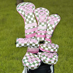 Green Pink Check Golf Headcover Set