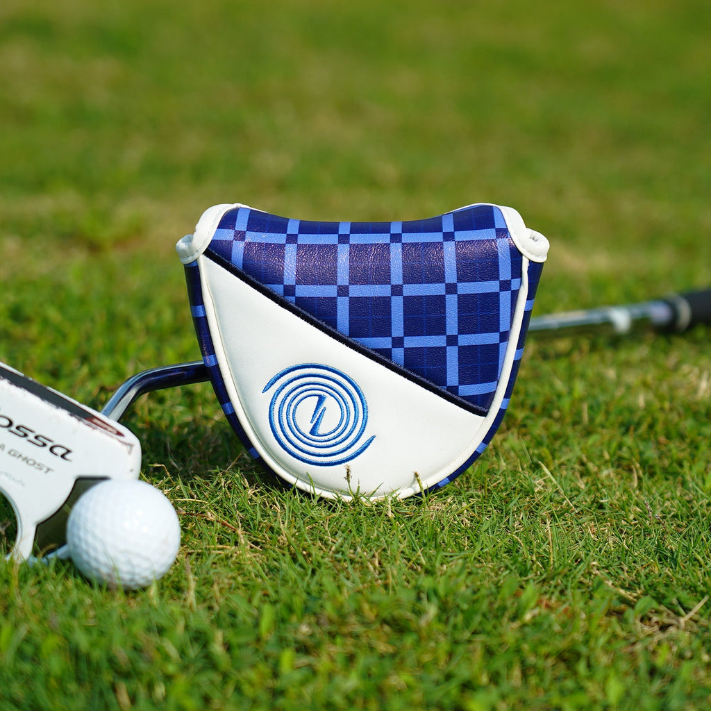 Blue Plaid Mosquito Coil Mallet Putter Cover
