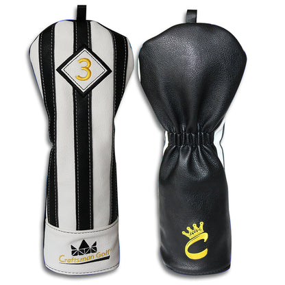 Black Straight Stripes Golf Head Cover Set