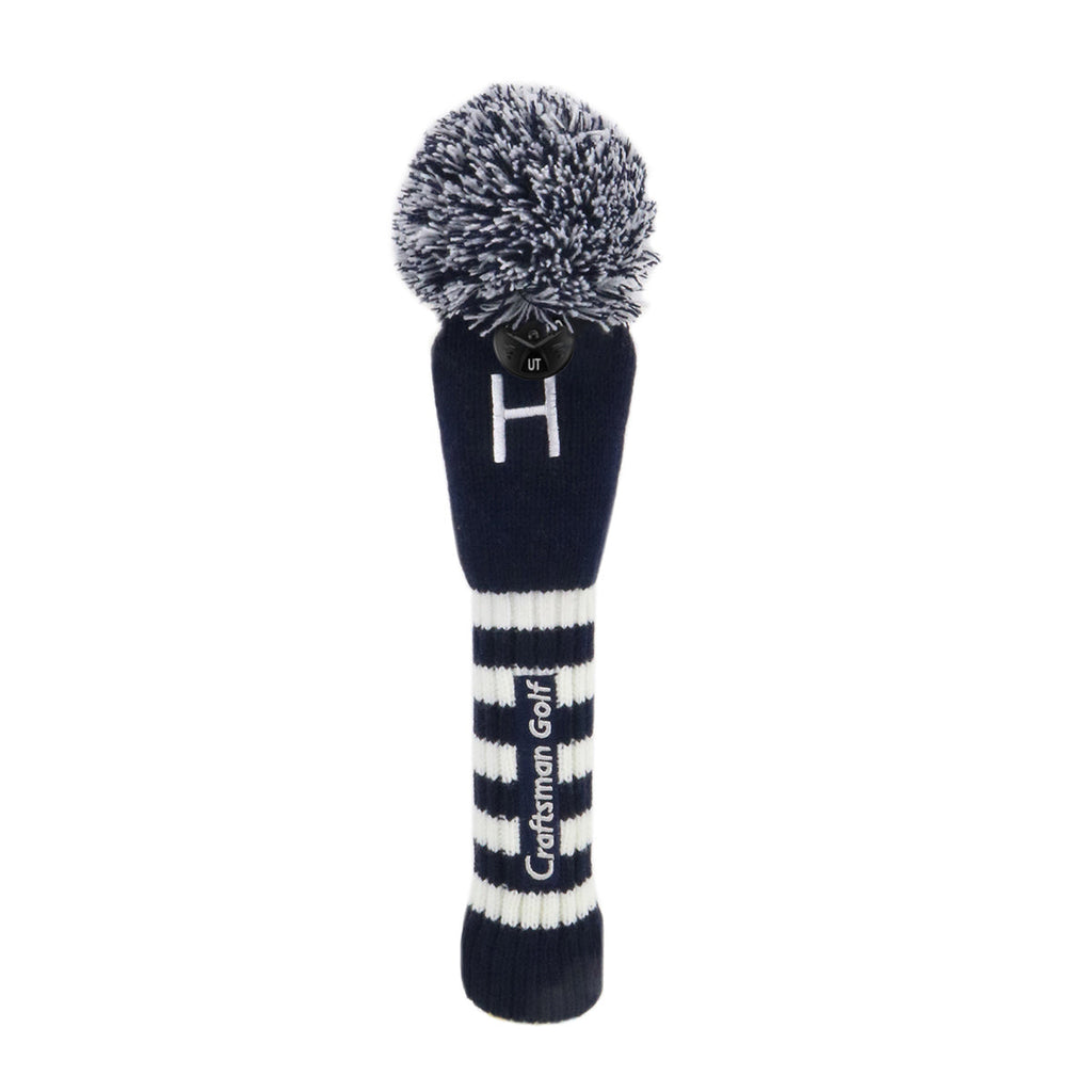 Dark Blue & White Knitted UT Head Cover