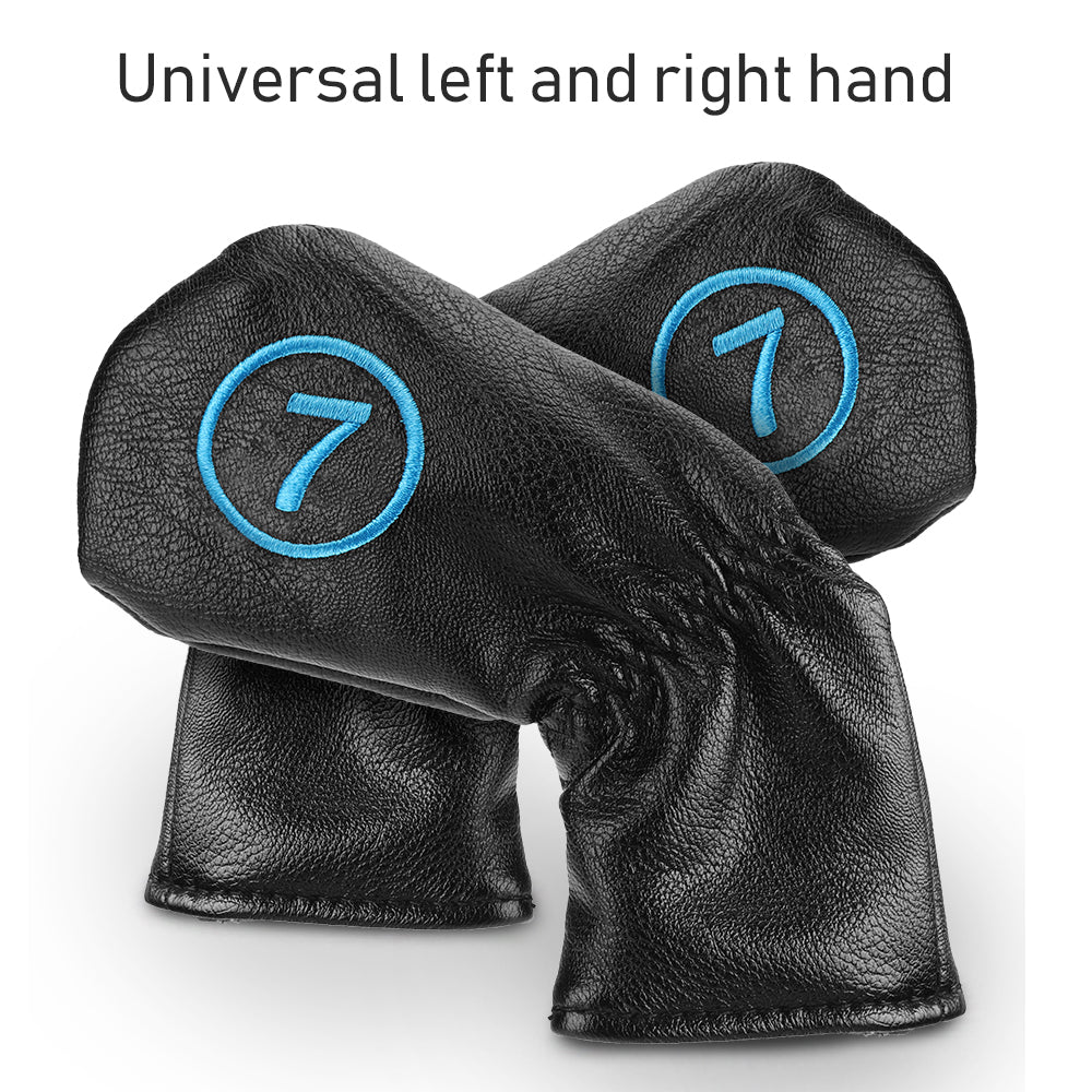 Black PU Blue Stitch Iron Cover 9pcs£¨4-9£¬P,A,S£© Head Cover