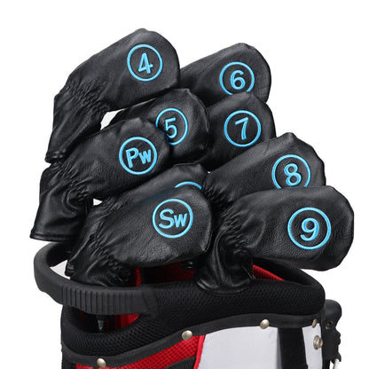 Black PU Blue Stitch Iron Cover 9pcs£¨4-9£¬P,A,S£© Head Cover