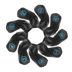 Black PU Blue Stitch Iron Cover 9pcs£¨4-9£¬P,A,S£© Head Cover