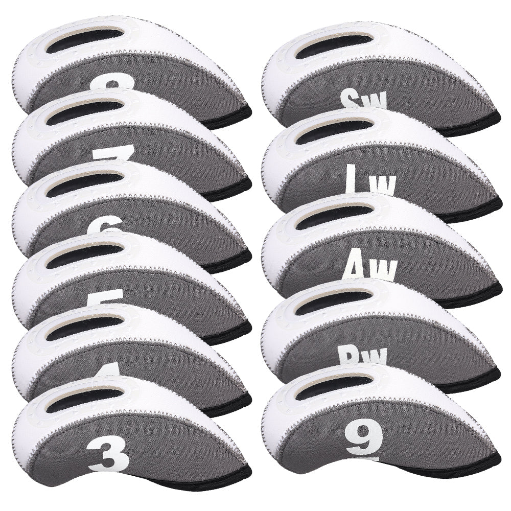 Grey Neoprene iron headcover with window 11pcs£¨3-9£¬PW,AW,SW,LW£© Head Cover