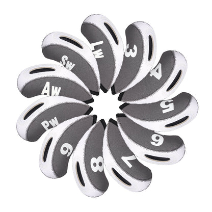 Grey Neoprene iron headcover with window 11pcs£¨3-9£¬PW,AW,SW,LW£© Head Cover
