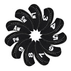 Black Neoprene iron headcover with window 11pcs£¨3-9£¬PW,AW,SW,LW£© Head Cover