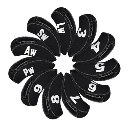 Black Neoprene iron headcover with window 11pcs£¨3-9£¬PW,AW,SW,LW£© Head Cover