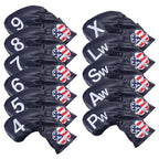 blue USA flag lucky four clover iron cover 11pcs (4-9,Pw,Aw,Sw,Lw,X) Head Cover