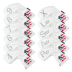 white USA flag lucky four clover iron cover 11pcs (4-9,Pw,Aw,Sw,Lw,X) Head Cover