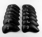 Black PU Iron Cover12pcs (3-9£¬AW,SW,PW£¬LW,LW) Head Cover