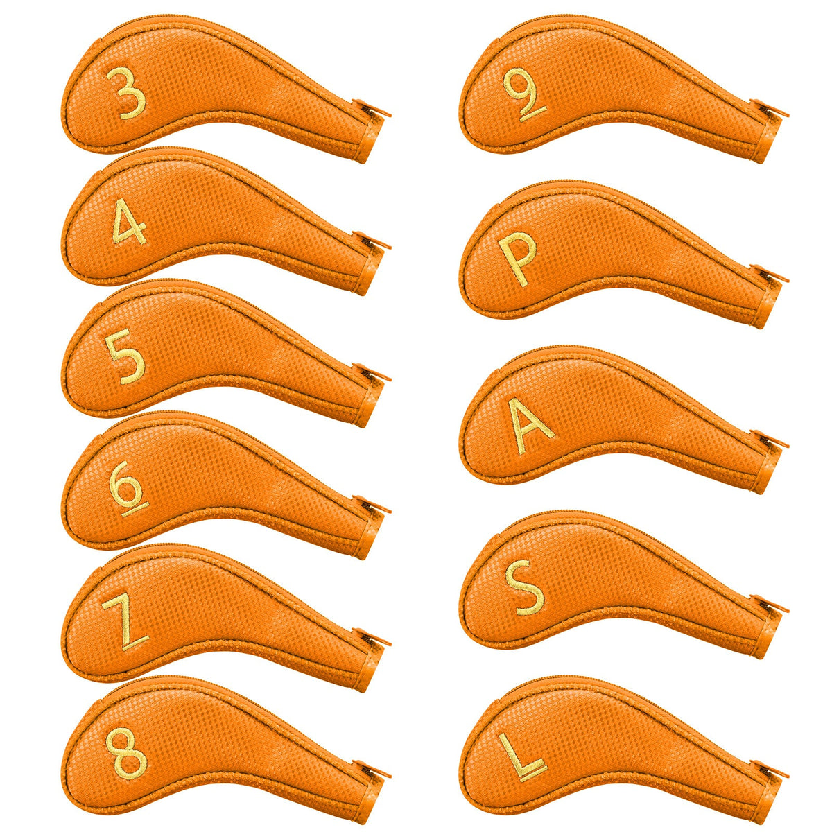 Orange Iron Cover With Zipper  11PCS (3-9.P.A.S.L) Head Cover