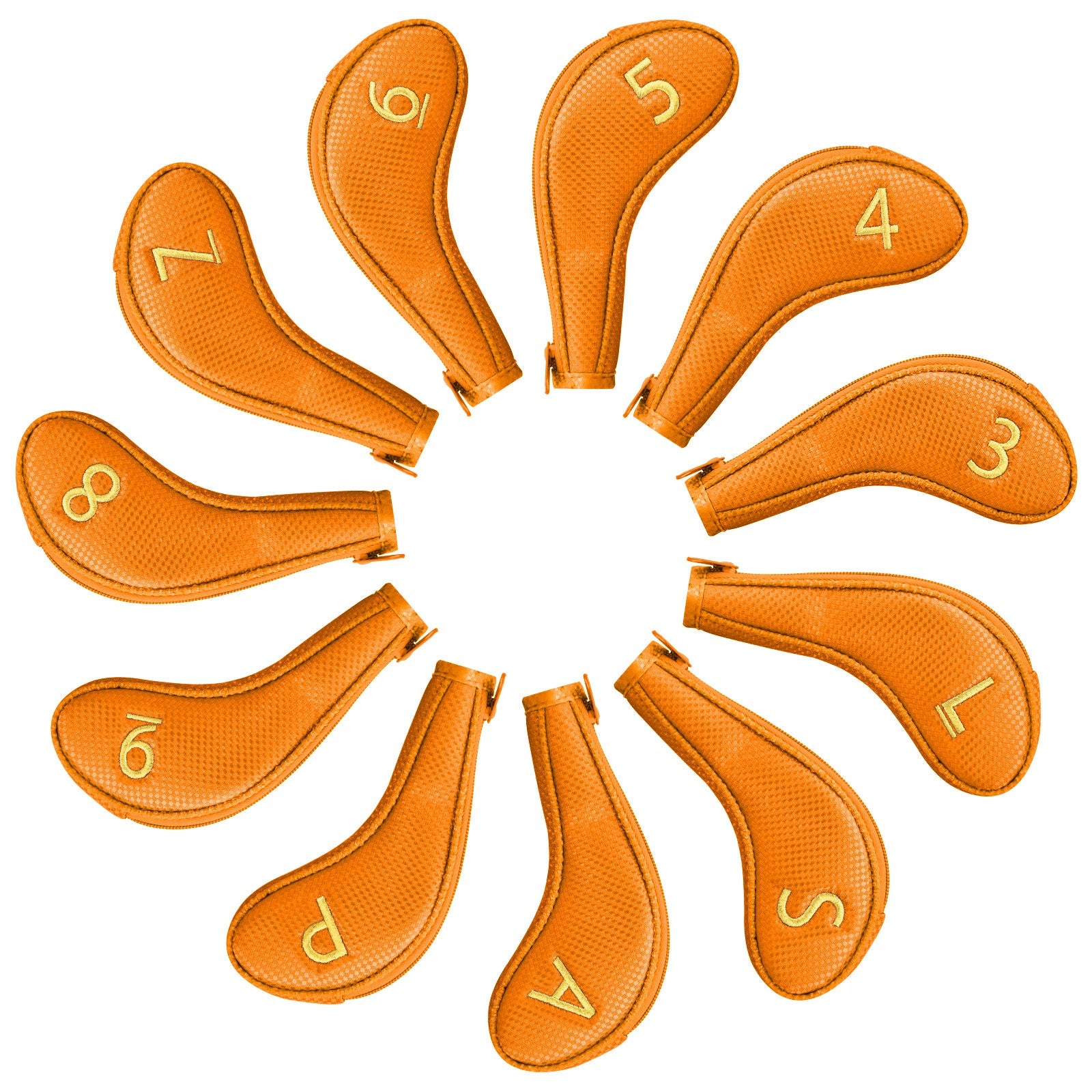 Orange Iron Cover With Zipper  11PCS (3-9.P.A.S.L) Head Cover