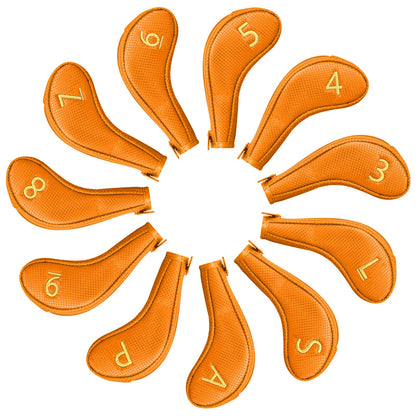 Orange Iron Cover With Zipper  11PCS (3-9.P.A.S.L) Head Cover