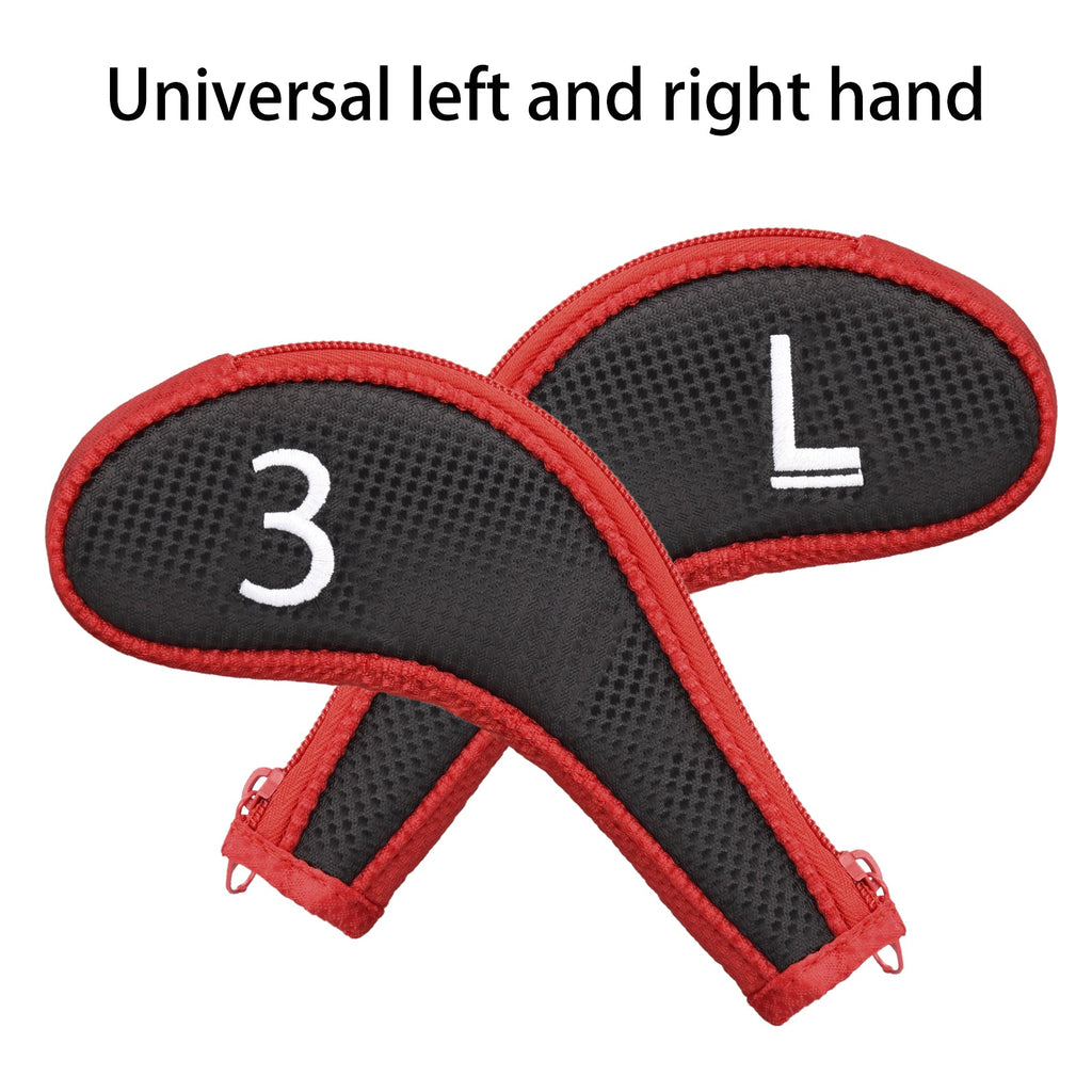 Black& Red Iron Cover With Zipper  11PCS (3-9.P.A.S.L) Head Cover