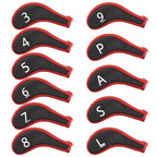 Black& Red Iron Cover With Zipper  11PCS (3-9.P.A.S.L) Head Cover