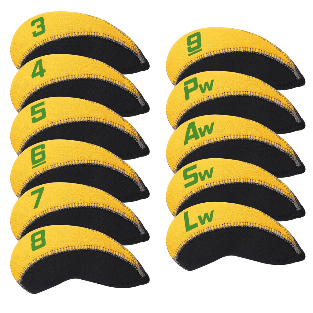 Yellow Neoprene Iron Cover 11pcs (3-9,Pw,Aw,Sw,Lw) Head Cover