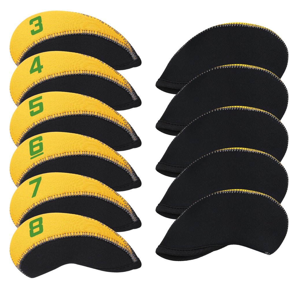 Yellow Neoprene Iron Cover 11pcs (3-9,Pw,Aw,Sw,Lw) Head Cover
