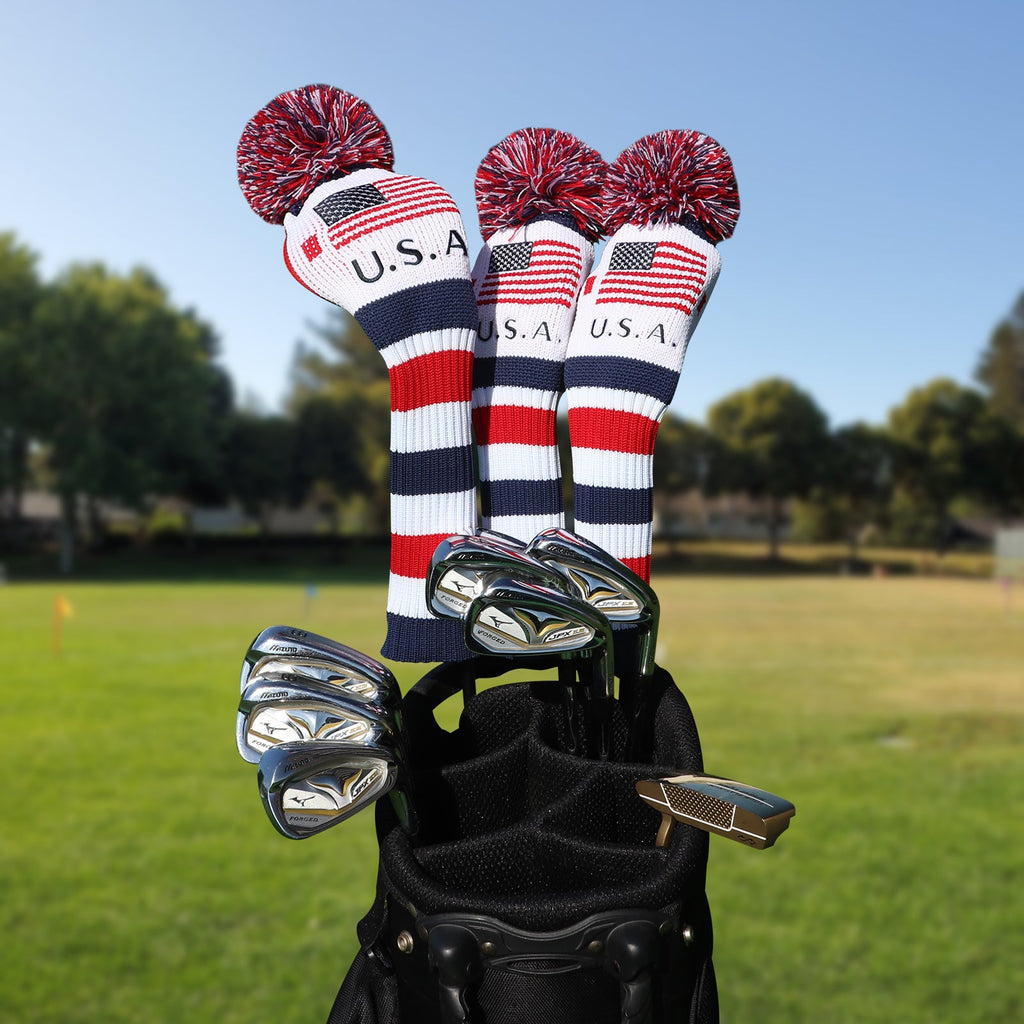 Red & White & Blue Knitted 3PCS (1.3.5£© Head Cover