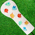 White PU colorful bird Golf Head Cover Set