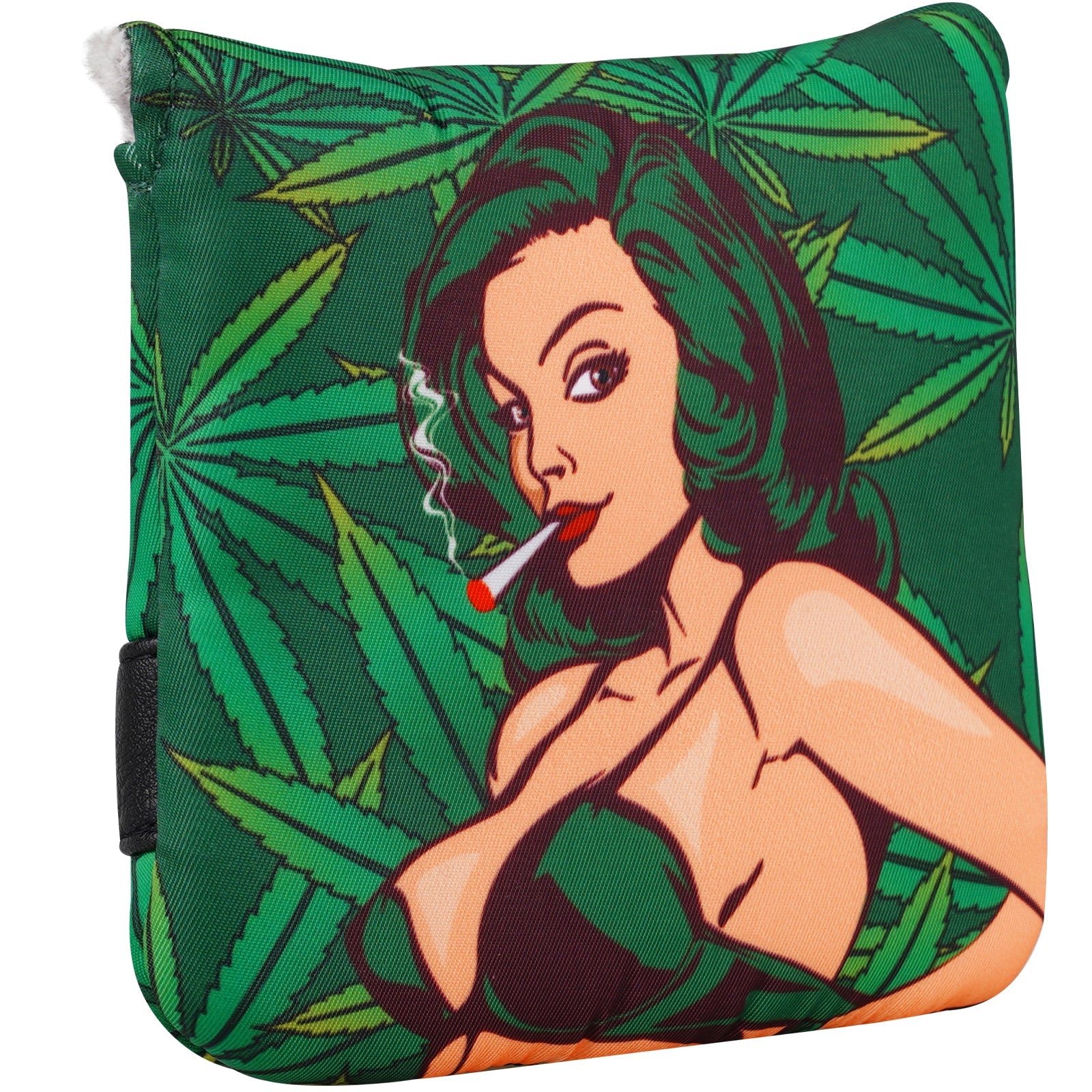 Smoking Girl Large Mallet Heel shafted Green Printing Head Cover