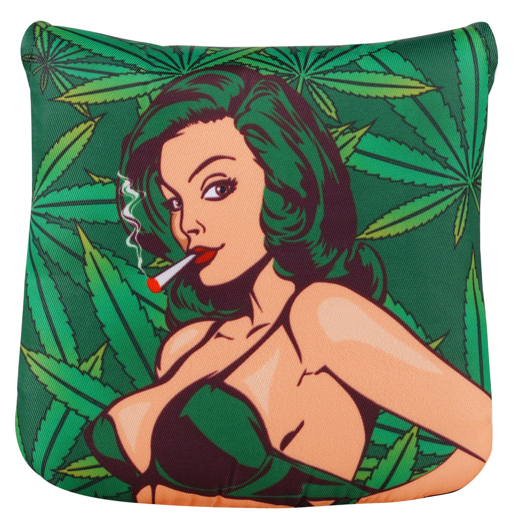 Smoking Girl Large Mallet Heel shafted Green Printing Head Cover