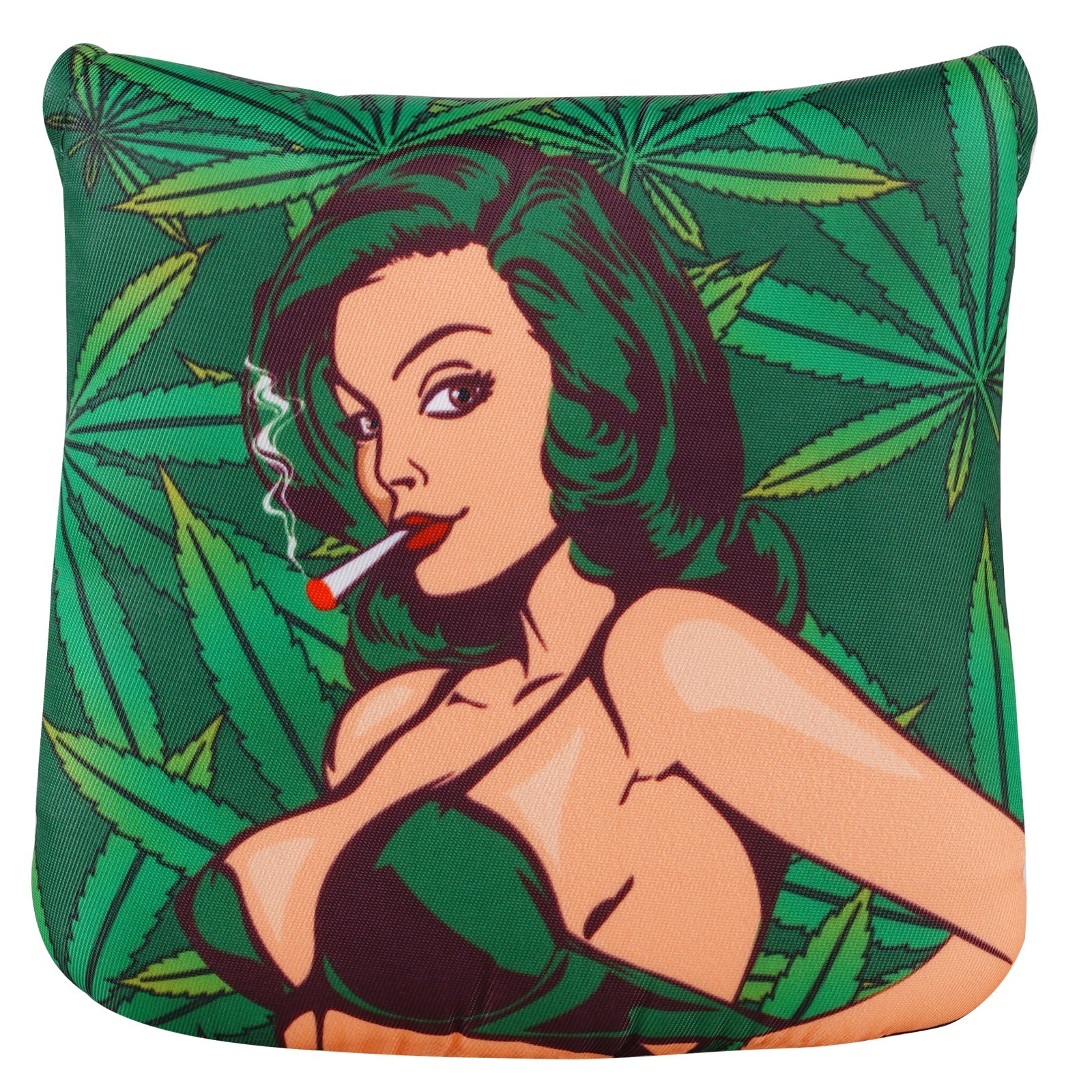 Smoking Girl Large Mallet Heel shafted Green Printing Head Cover