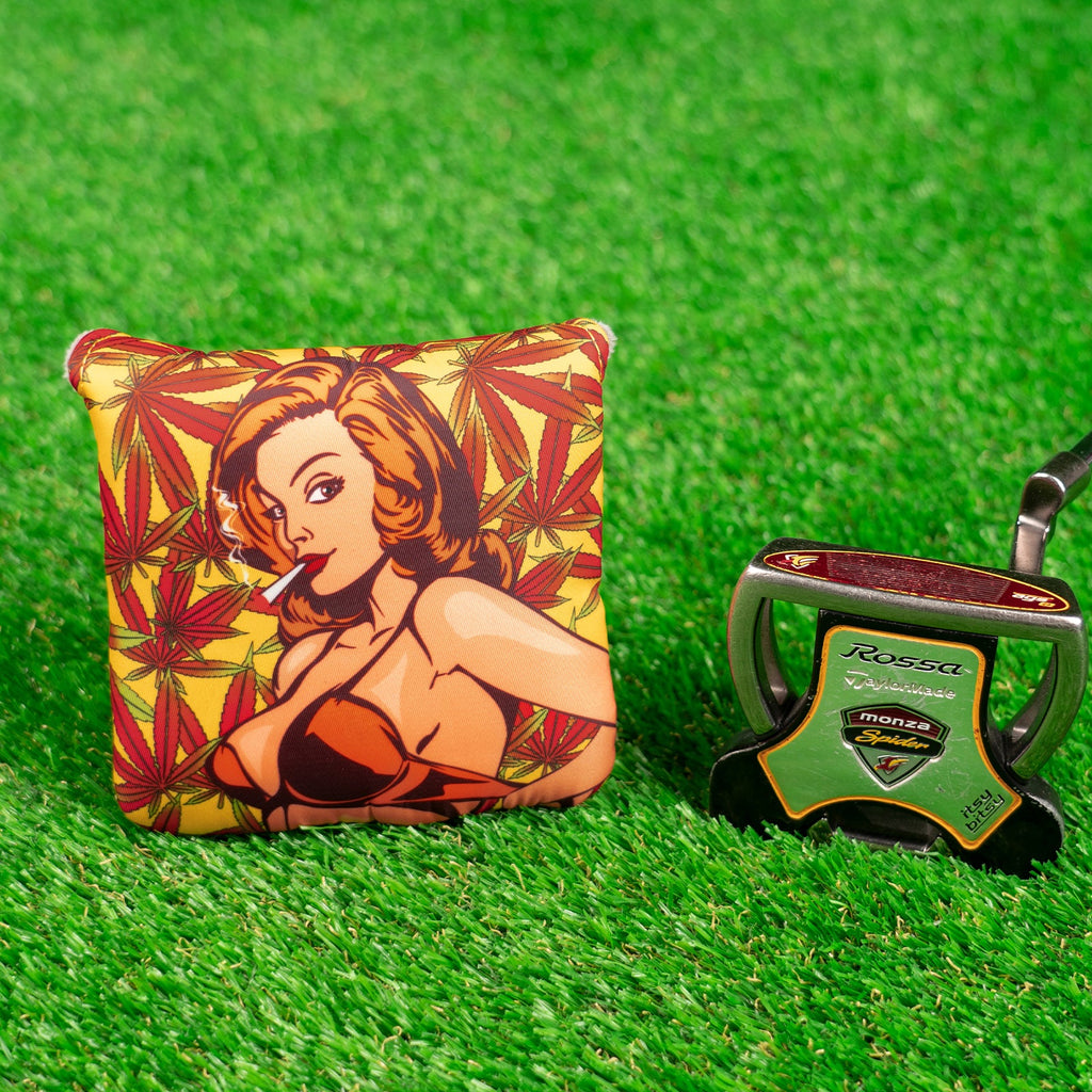 Smoking Girl Large Mallet Heel shafted Brown Printing Head Cover