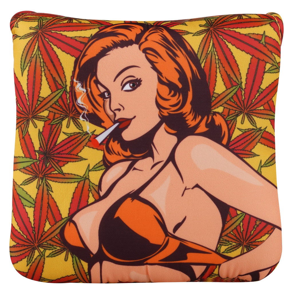 Smoking Girl Large Mallet Heel shafted Brown Printing Head Cover