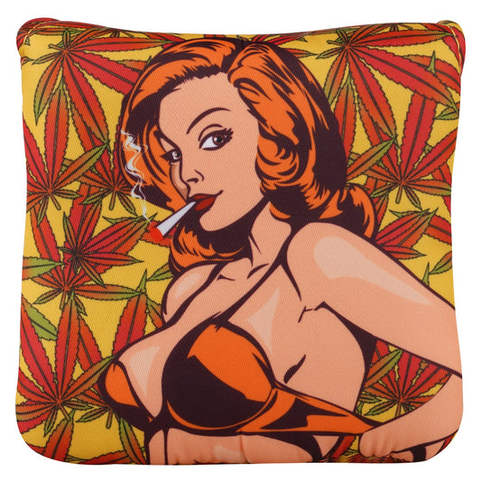 Smoking Girl Large Mallet Heel shafted Brown Printing Head Cover