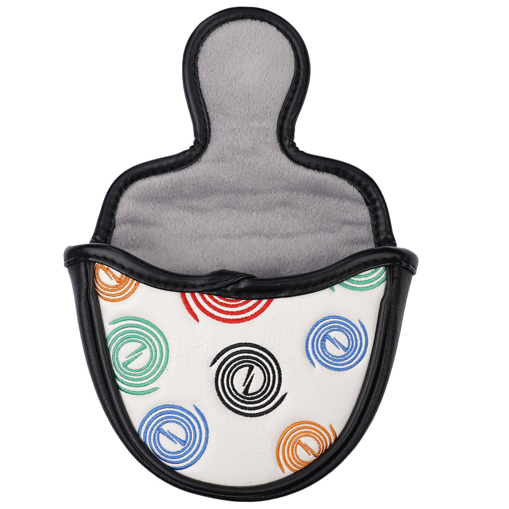 Circle Mallet Heel Shafted Putter Cover White Head Cover