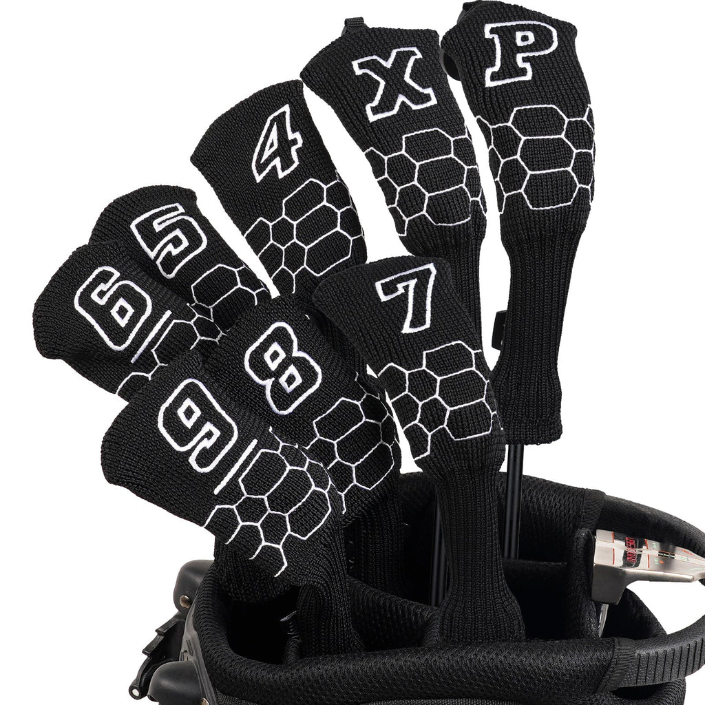 Black Hybrid Iron Cover 8pcs(4-9,P,X) Head Cover