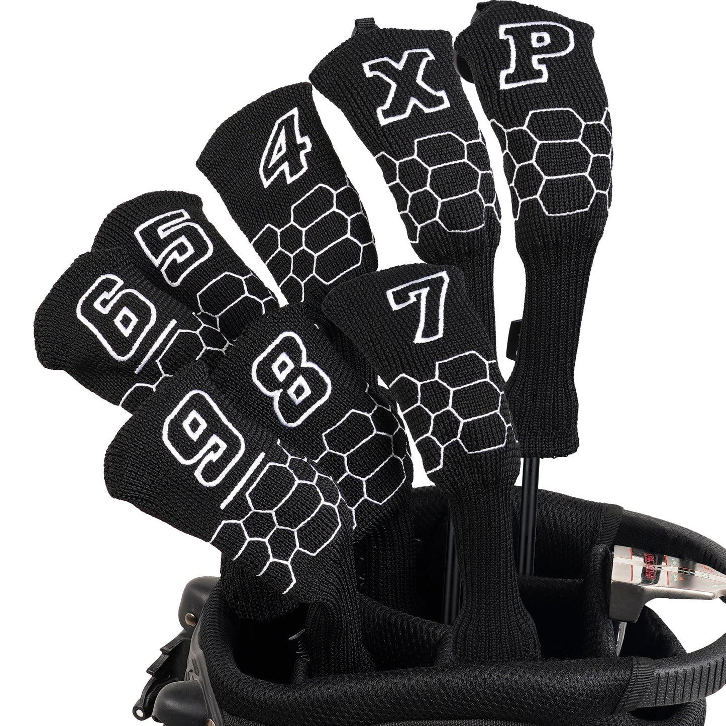 Black Hybrid Iron Cover 8pcs(4-9,P,X) Head Cover