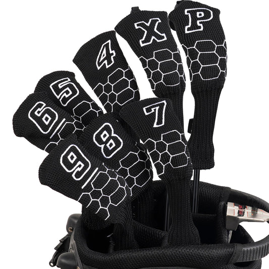Black Hybrid Iron Cover 8pcs(4-9,P,X) Head Cover