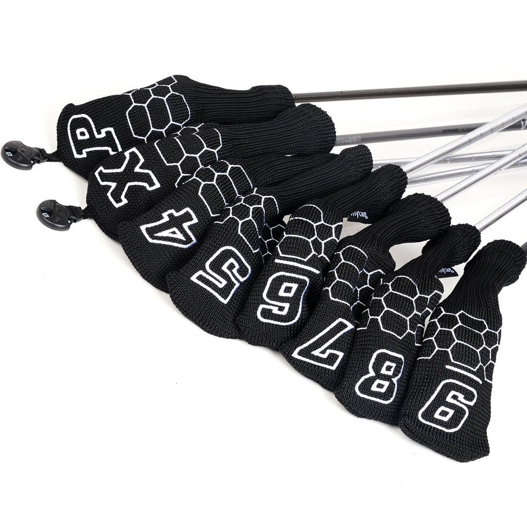 Black Hybrid Iron Cover 8pcs(4-9,P,X) Head Cover