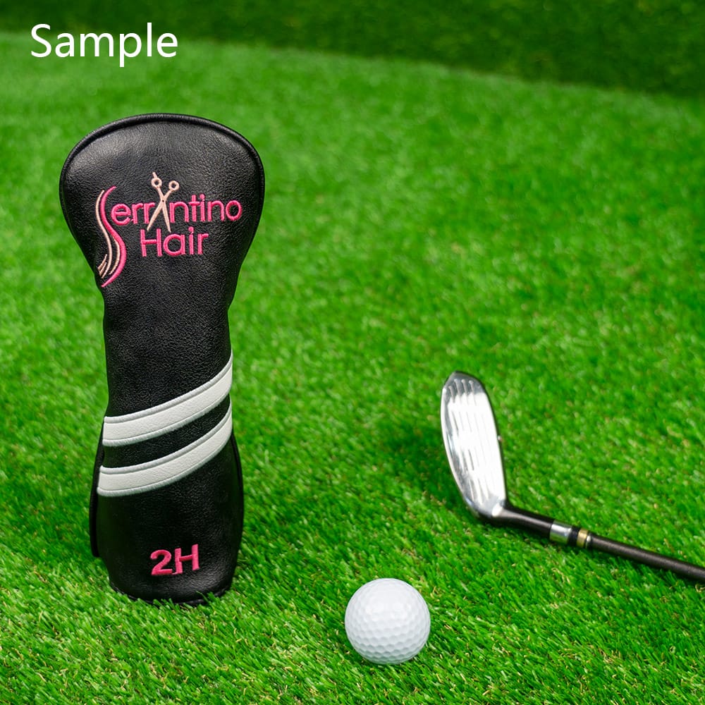 Personalized White Stripes Wood Head Cover With Your Logo And Name