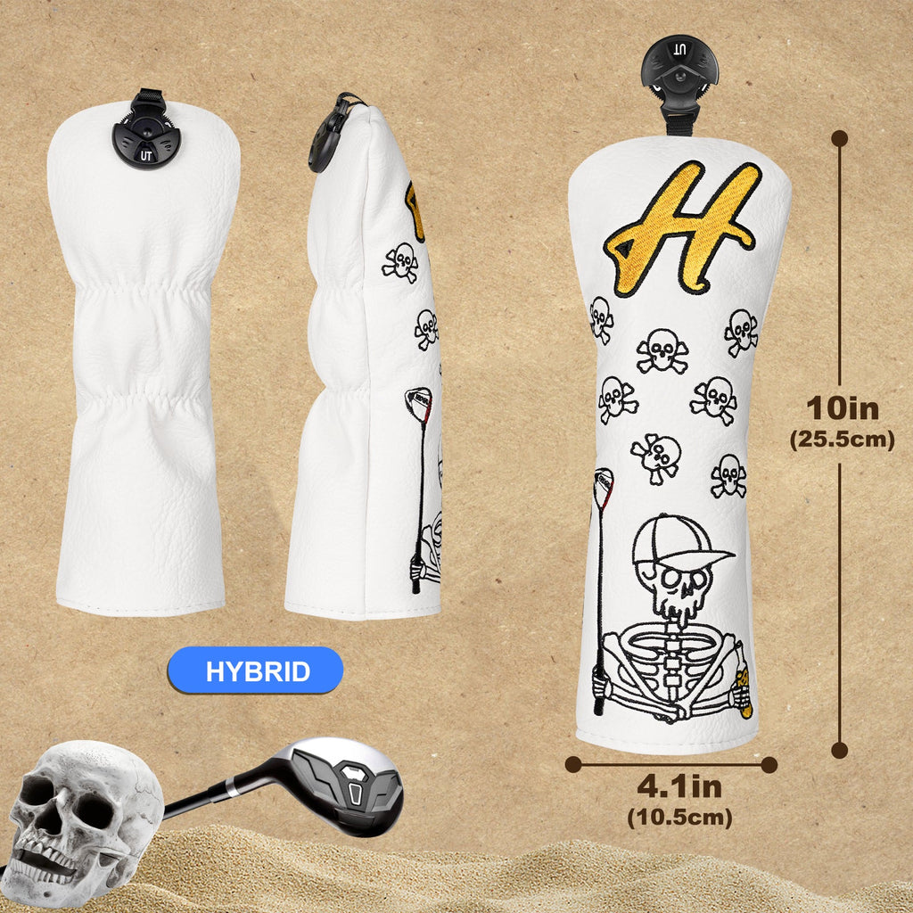 White Skull Golf Head Cover Set